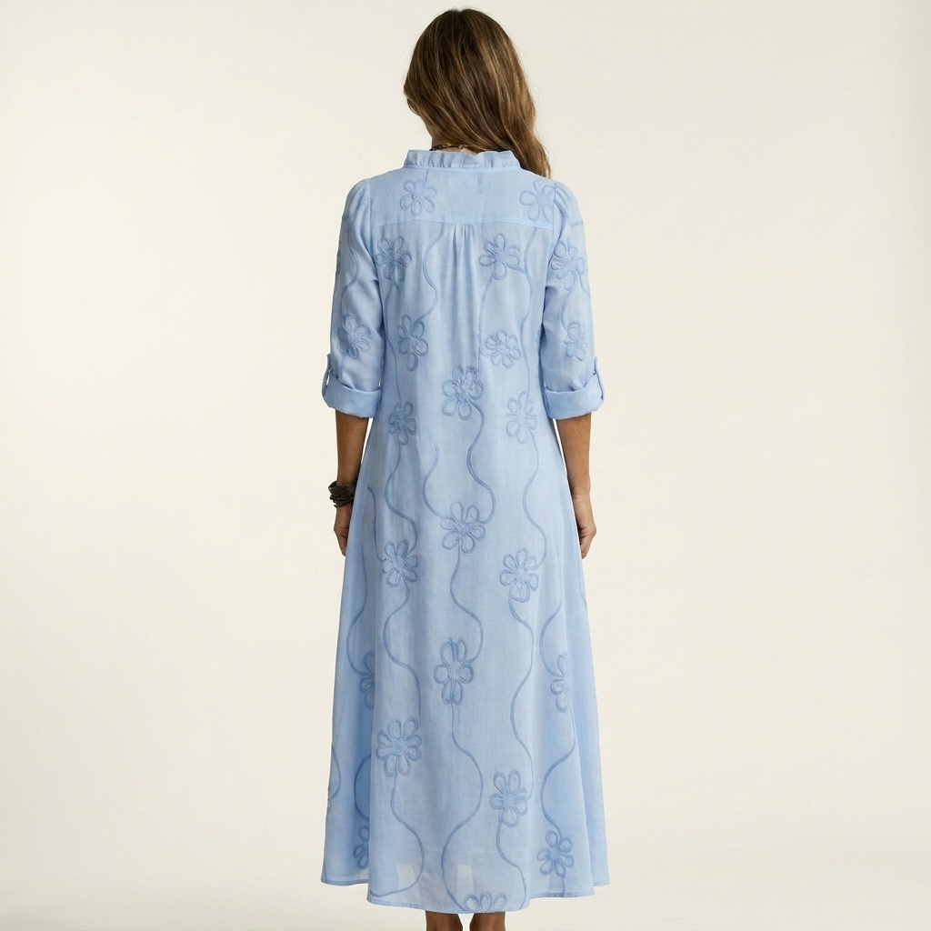 Mariam | Robe Maxi en Coton-Lin avec Broderie Florale Ton sur Ton" 

Rewritten: "Mariam | Robe Maxi en Coton-Lin avec Broderie Florale Subtile