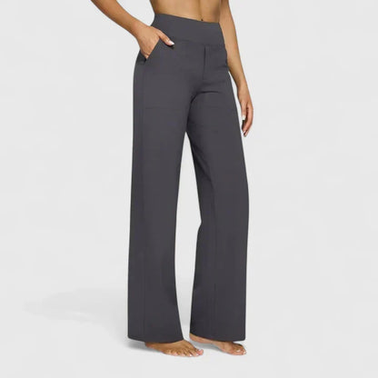 Pantalon ample taille mi-haute avec poches, bleu nuit