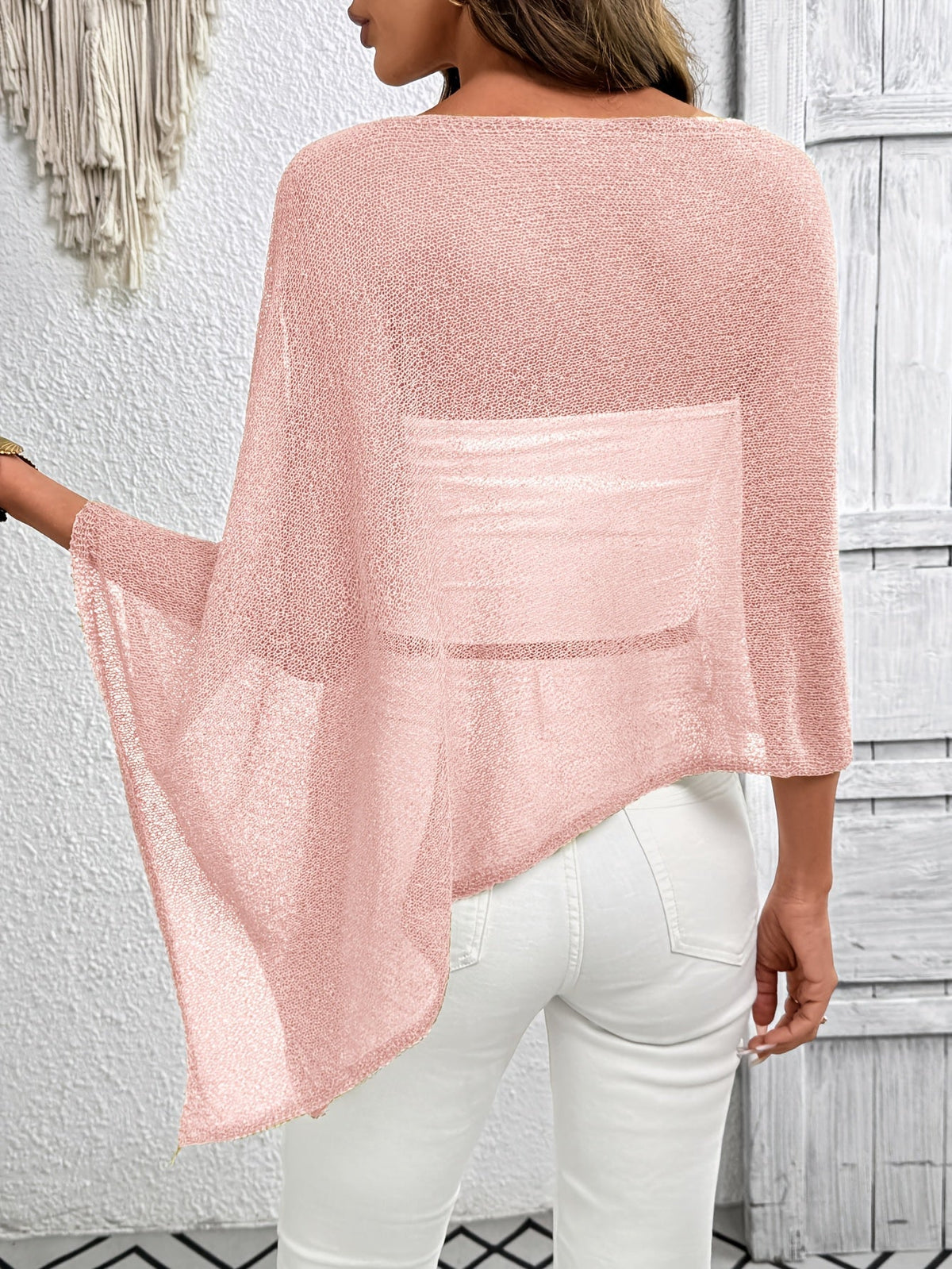 Haut de style cape asymétrique en couleur unie grande taille