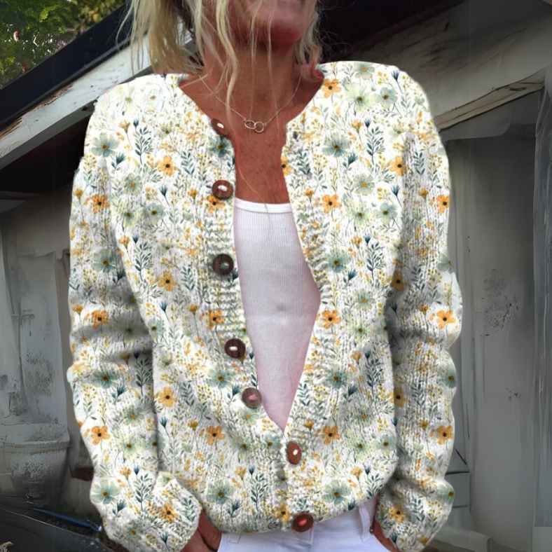 Amelie - Cardigan Élégant Floral