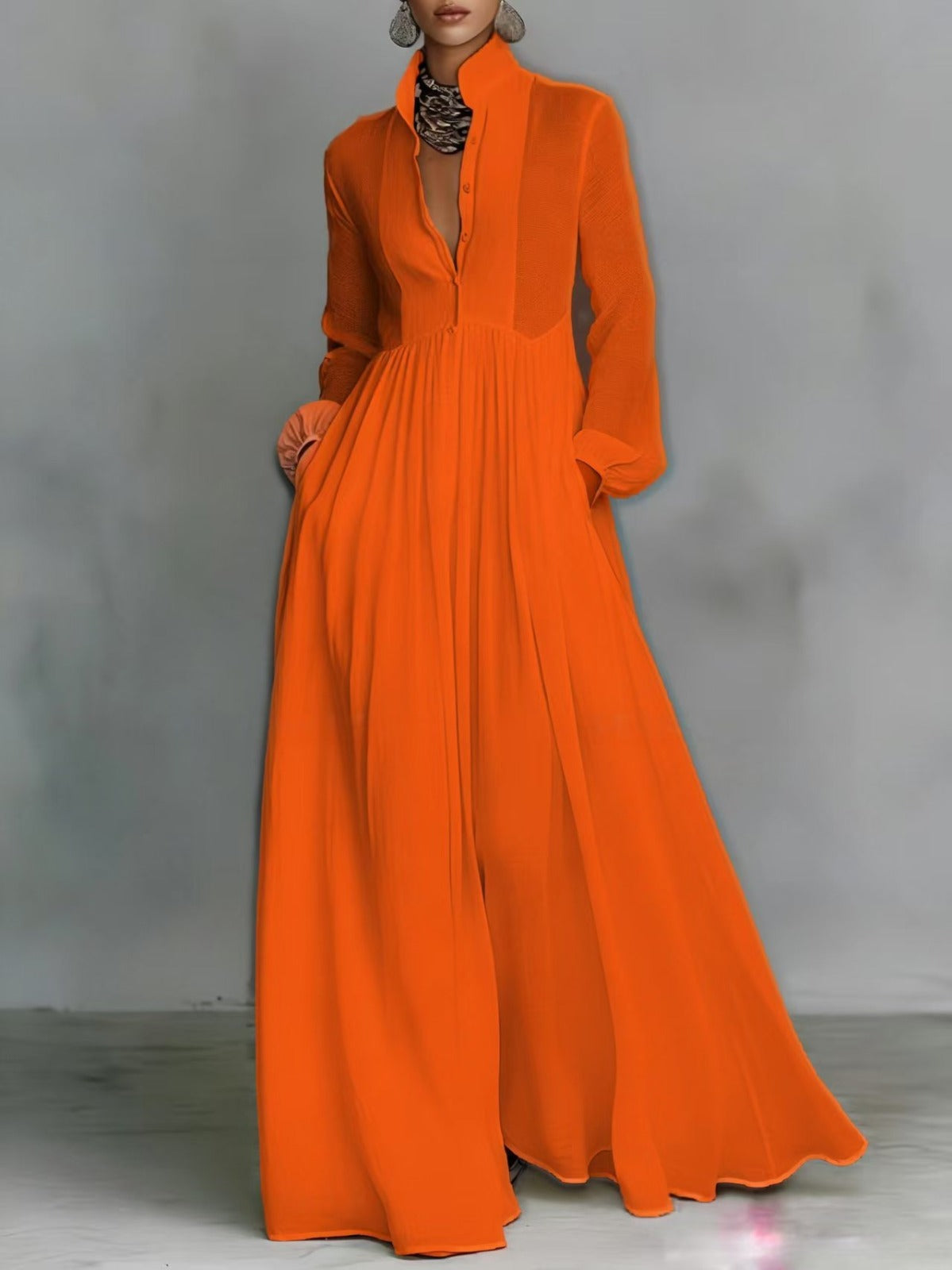 Serena | Robe longue boutonnée fluide