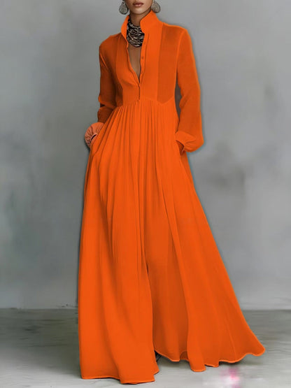 Serena | Robe longue boutonnée fluide
