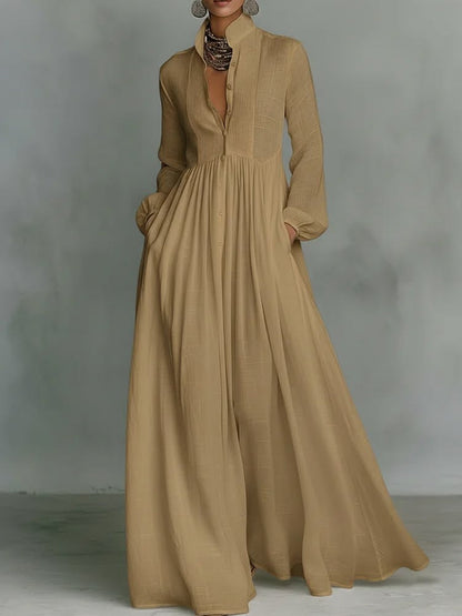 Serena | Robe longue boutonnée fluide