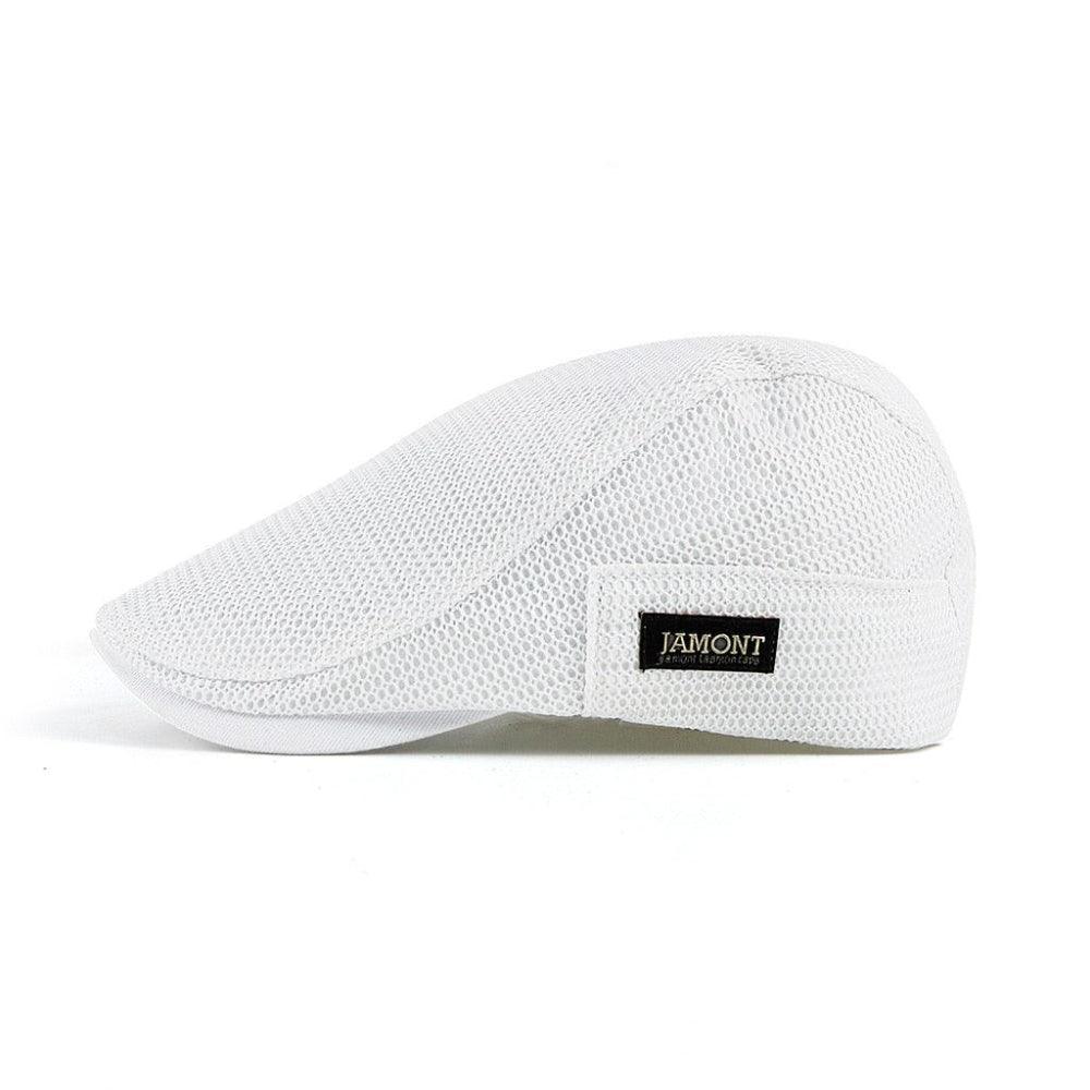 Casquette aérée homme Bloom™ blanche, étiquette JAMONT et visière courbée