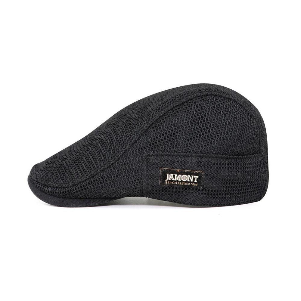 Casquette aérée homme Bloom™ noire, vue latérale avec étiquette JAMONT