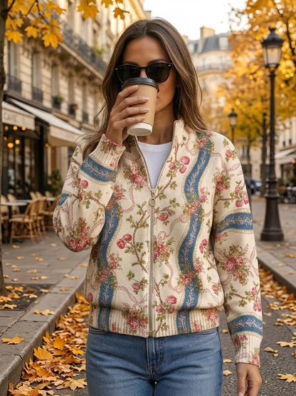 Eulalia | Cardigan à ruban en rose grimpant