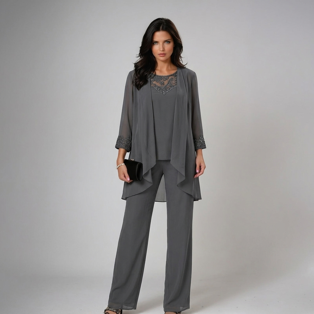 Iva ensemble élégant 3 pièces gris