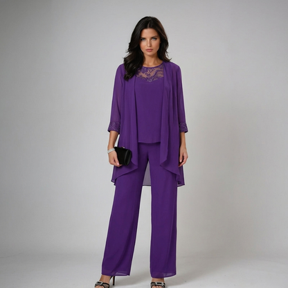 Iva ensemble élégant 3 pièces violet