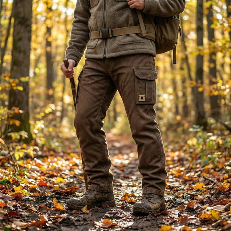 Pantalon cargo slim Jaeff – en extérieur