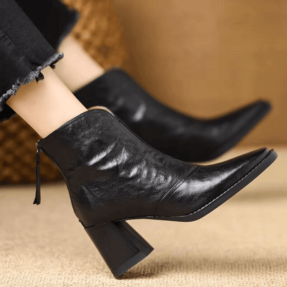 Bottines en cuir Agnese – noir, détail