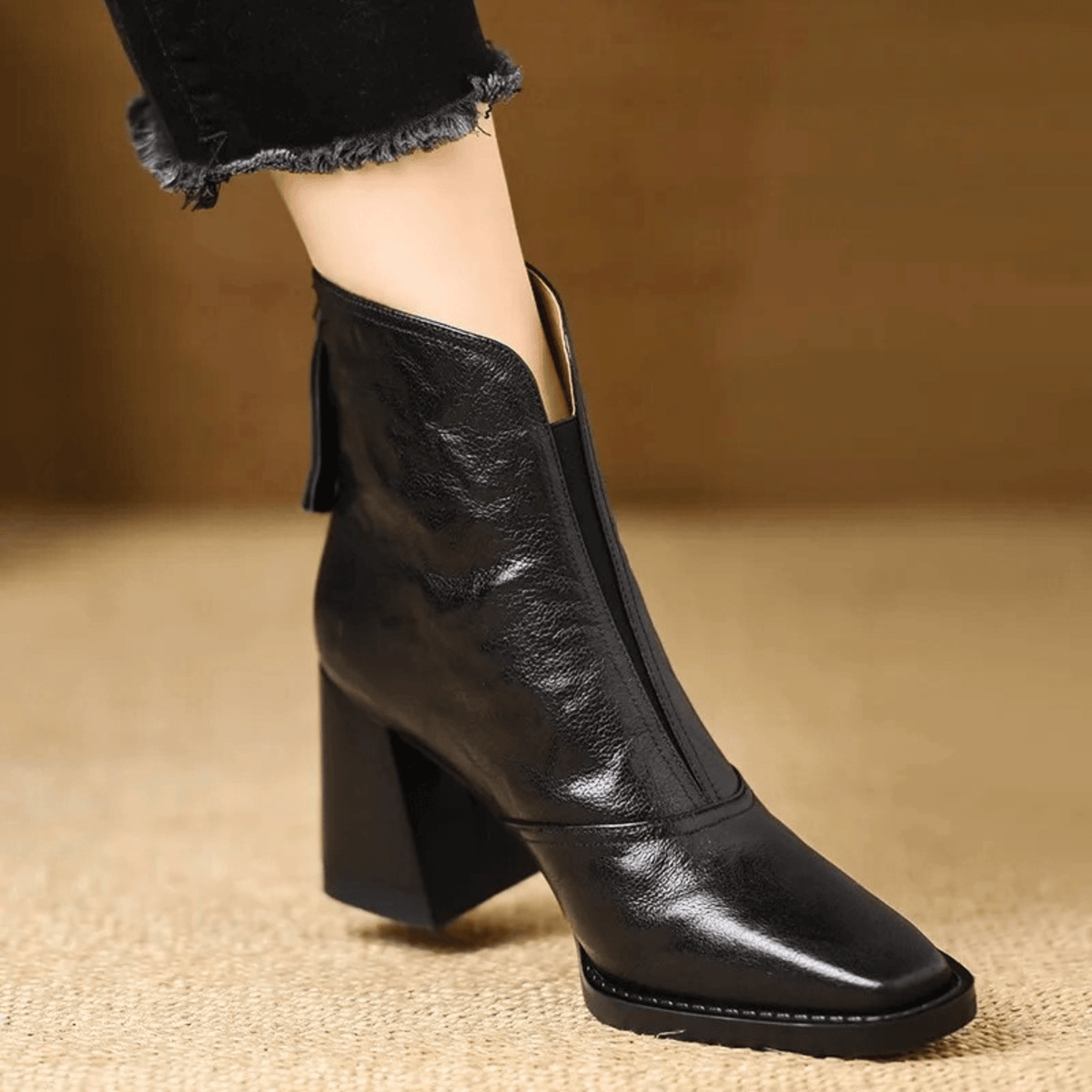 Bottines en cuir Agnese – noir